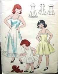 6860 1950S GIRL FORMAL, SHORT LINGERIE SLIPS, CHEMISE PATTERN 8